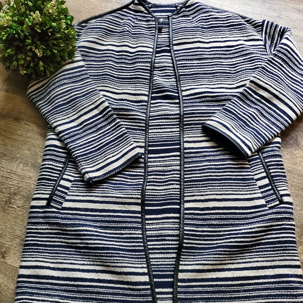 7 for all Mankind Sweater Duster Open Front Sz S Wool Blend VGUC